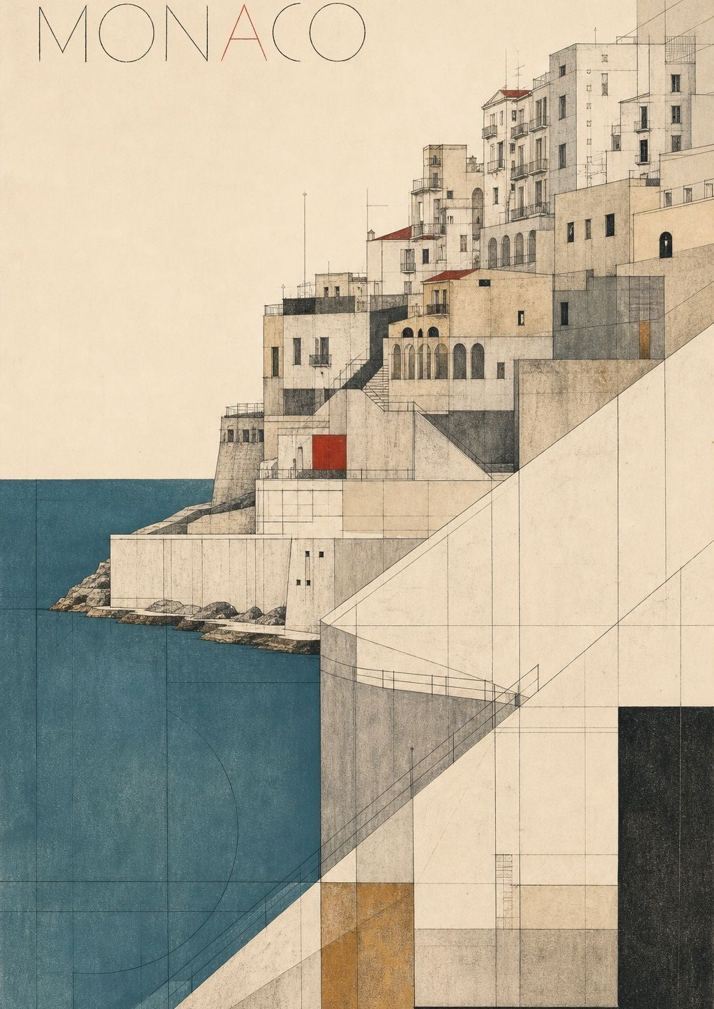 Monaco - Betonterrassen über dem Meer