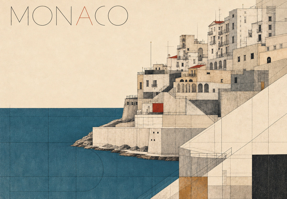 Monaco - Betonterrassen über dem Meer (Querformat)