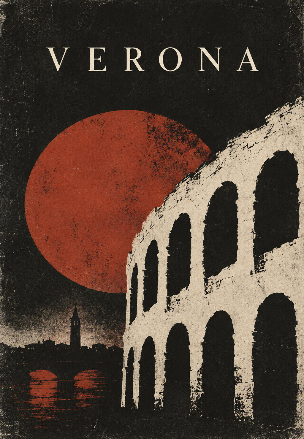 Verona Arena under the Red Moon