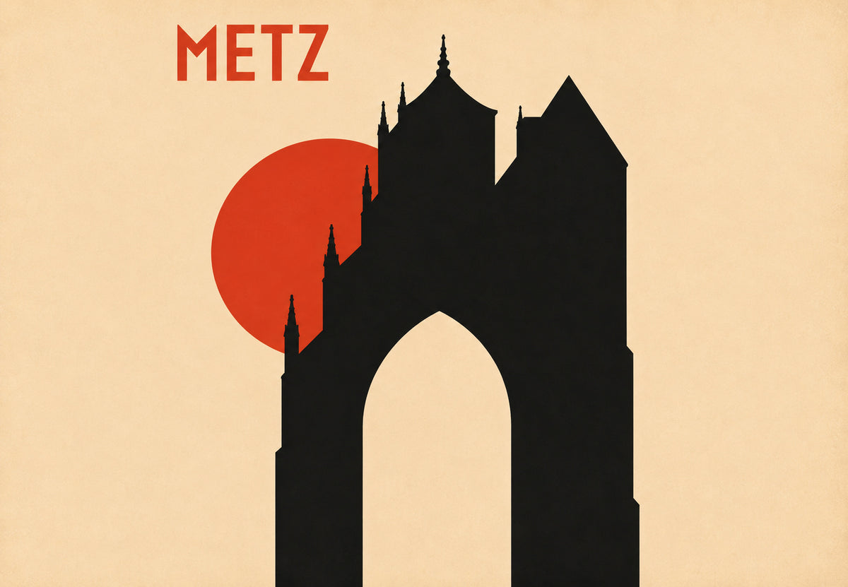 Metz Cathedral Under a Red Sun (Landscape)