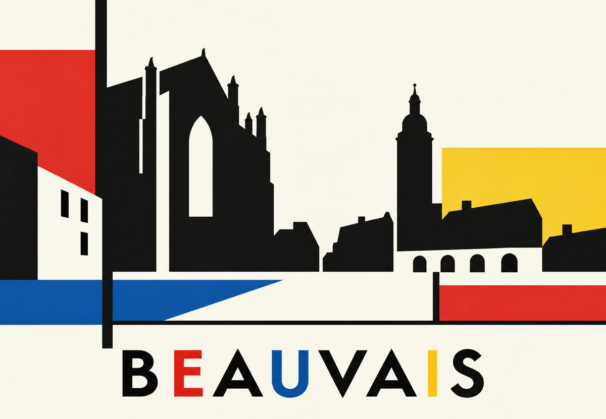Catedral e letras coloridas de Beauvais (Horizontal)