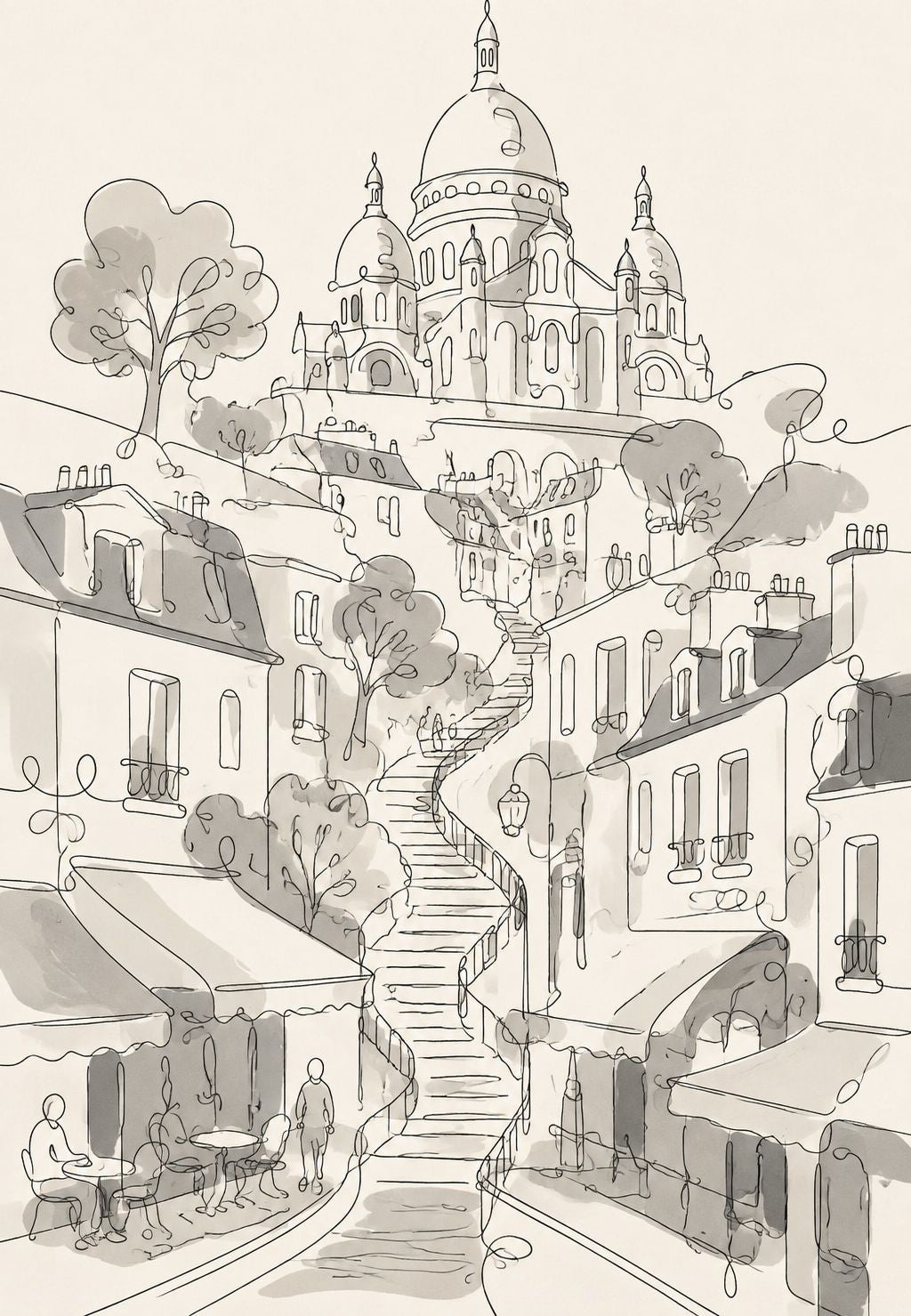 Die Treppe von Montmartre zur Sacré-Cœur