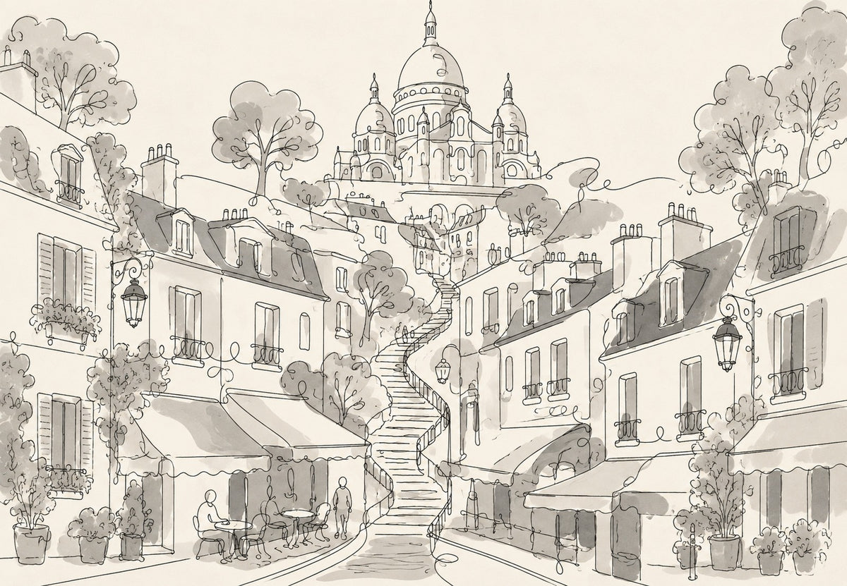 La scalinata di Montmartre verso il Sacré-Cœur (Orizzontale)