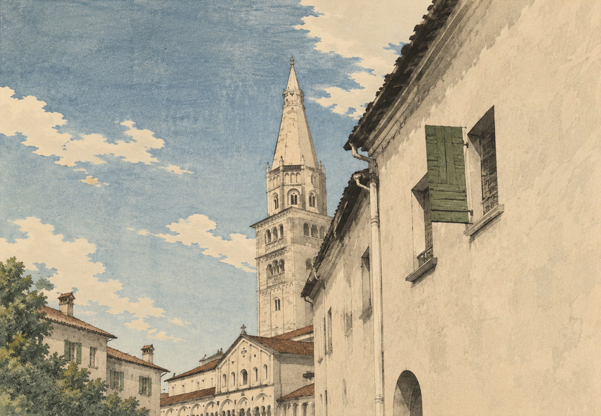 The Bell Tower Above the Rooftops (Landscape)