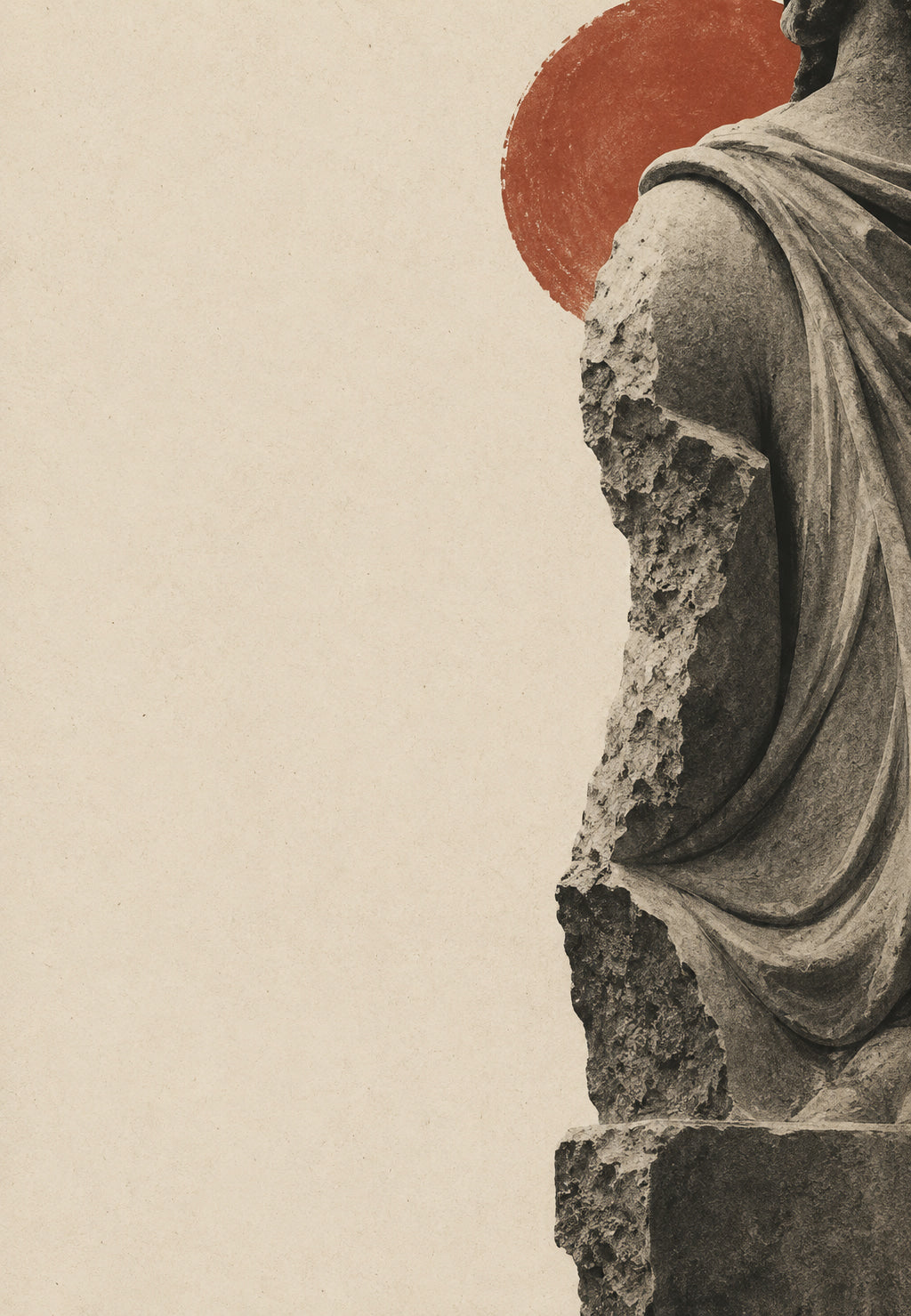 Das drapierte Fragment unter der roten Sonne