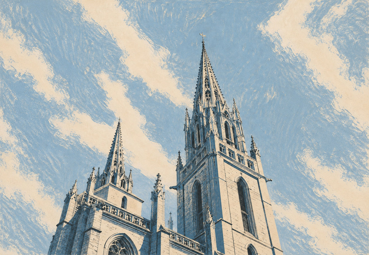Spirorna vid katedralen i Quimper (Liggande)