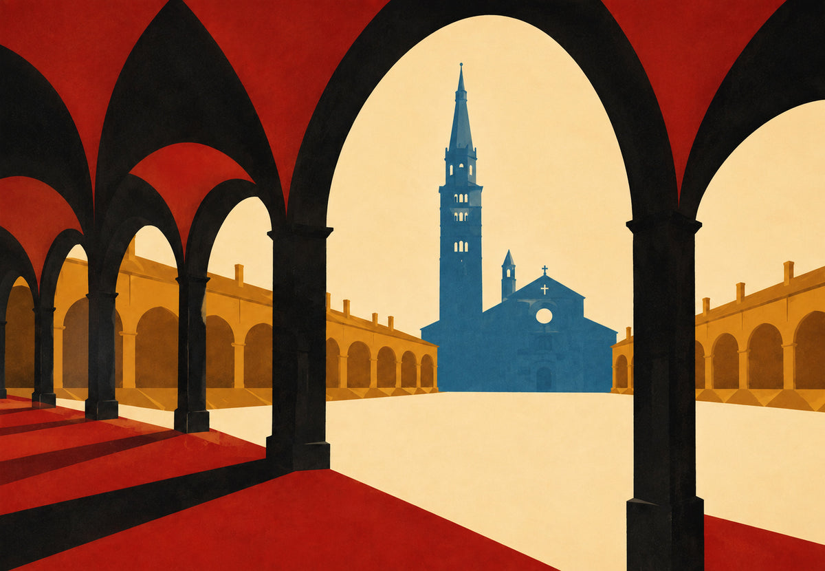 Modena genom klosterarkaderna (Liggande)