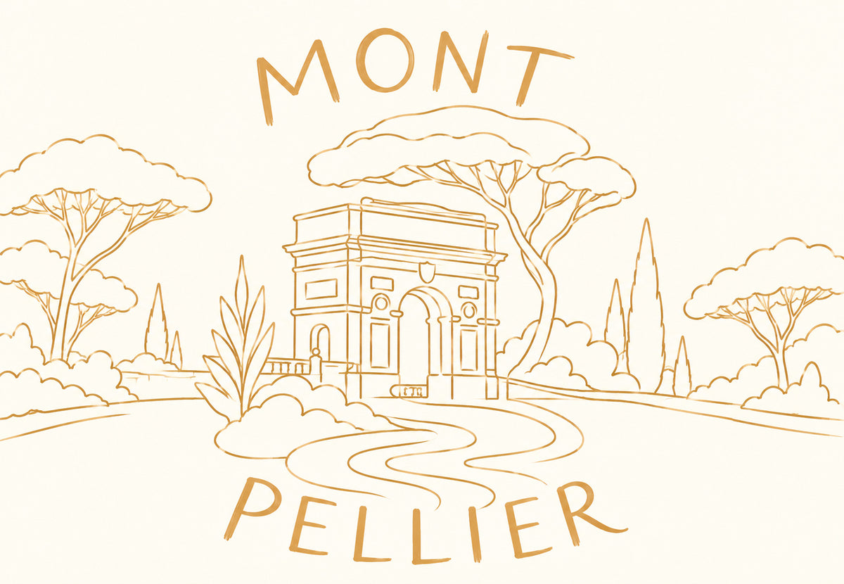Montpellier, triumfbåge och pinje (Liggande)