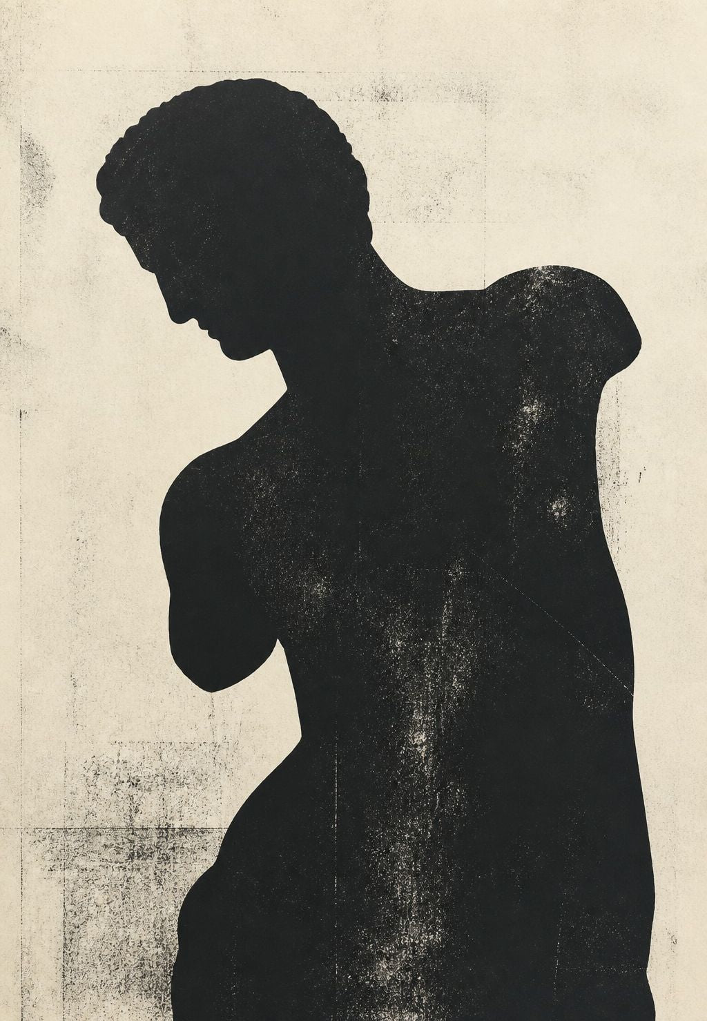 Silhouette di una statua antica