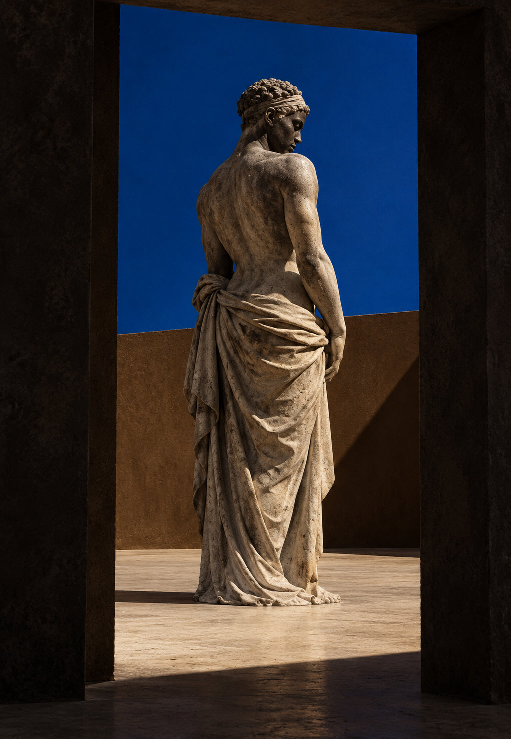 Ancient Statue in a Stone Archway
