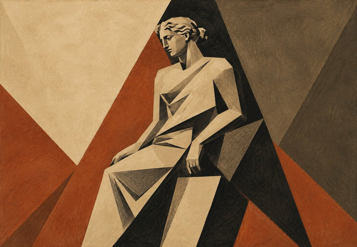Marble Statue with Lowered Gaze (Landscape)