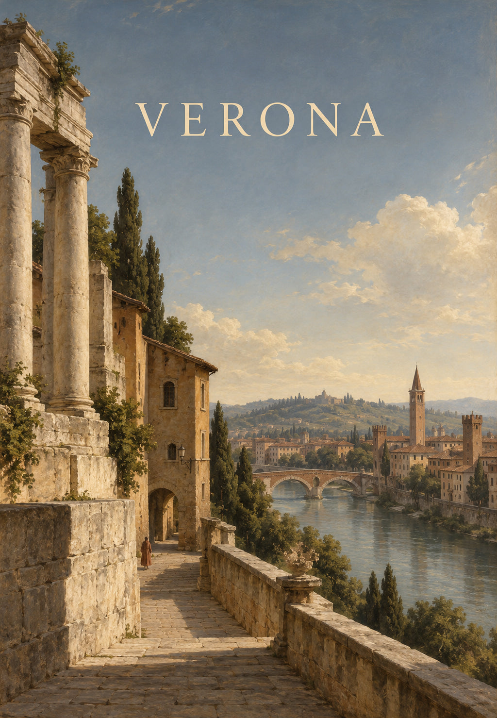 Antik terrass ovanför Verona