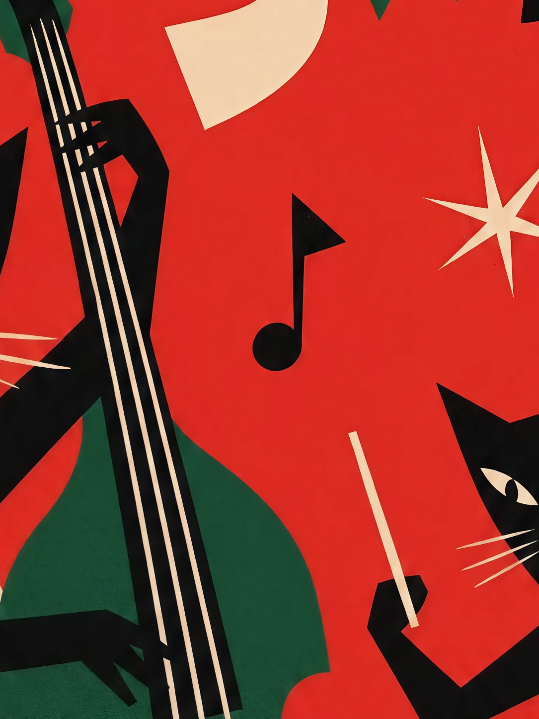 Detail a taille reelle du tirage, affiche mooncat swing