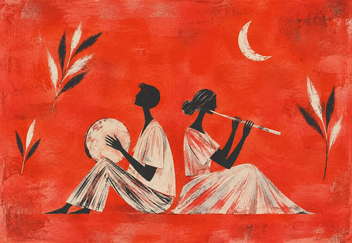 Musicians Under the Moon (Landscape)