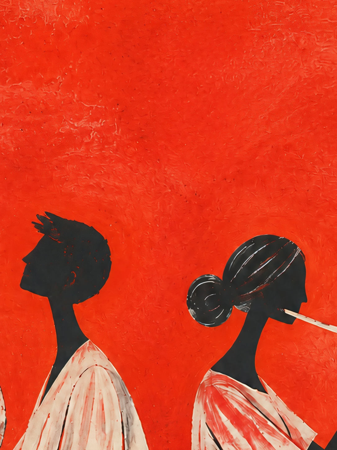 Detail a taille reelle du tirage, affiche musique musiciens sous la lune portrait