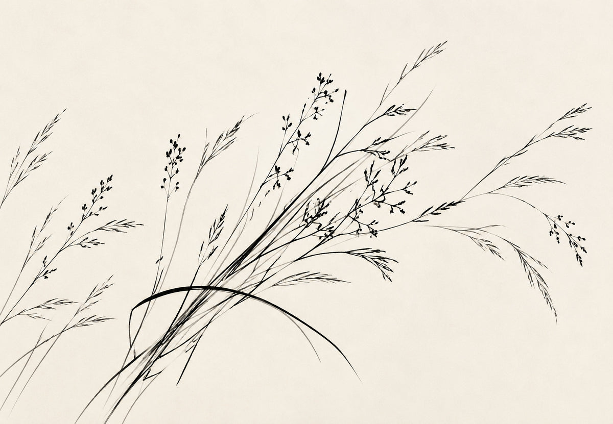 Wilde Grashalme in Tinte (Querformat)