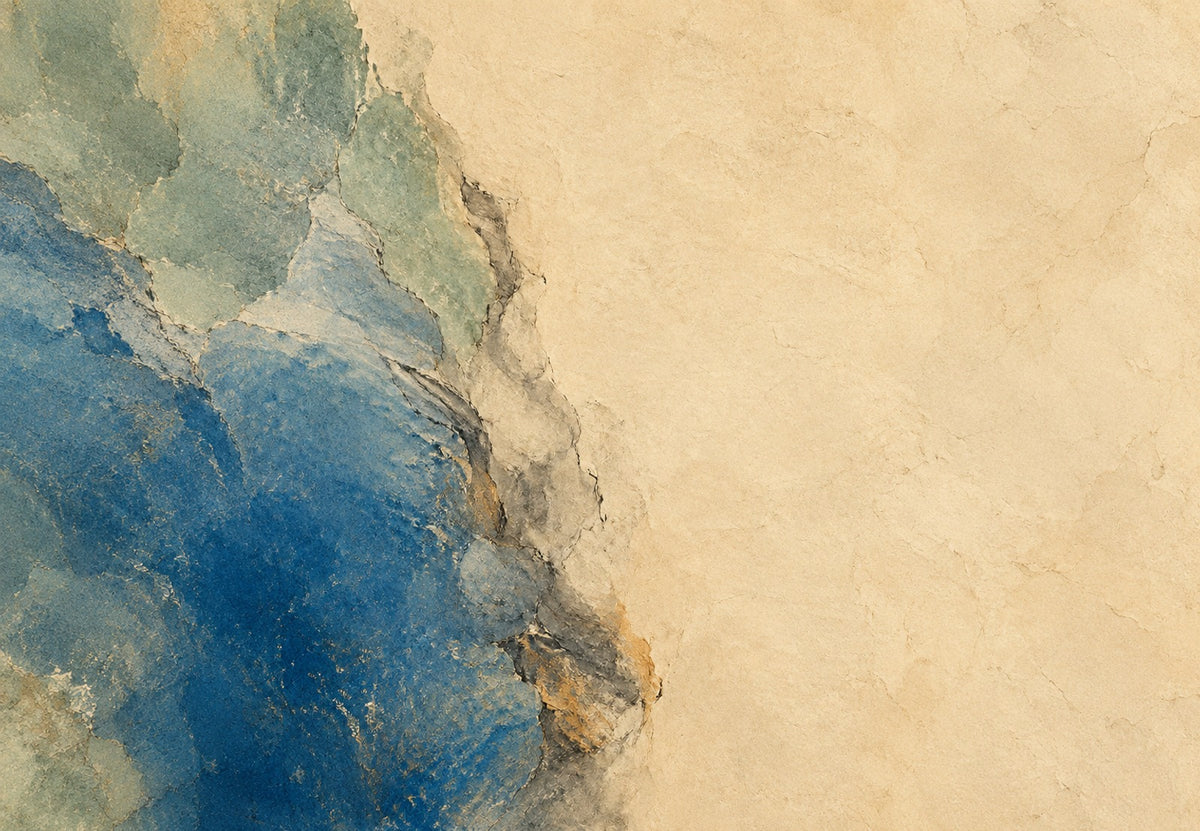 Blue and Gilded Stone Fissure (Landscape)