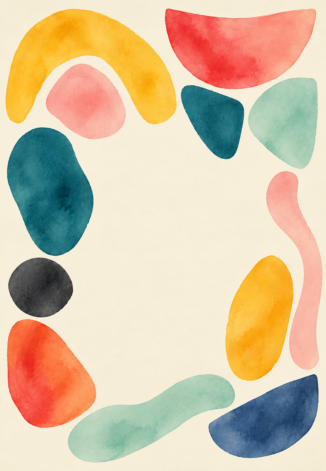 Girlande aquarellierter Kiesel