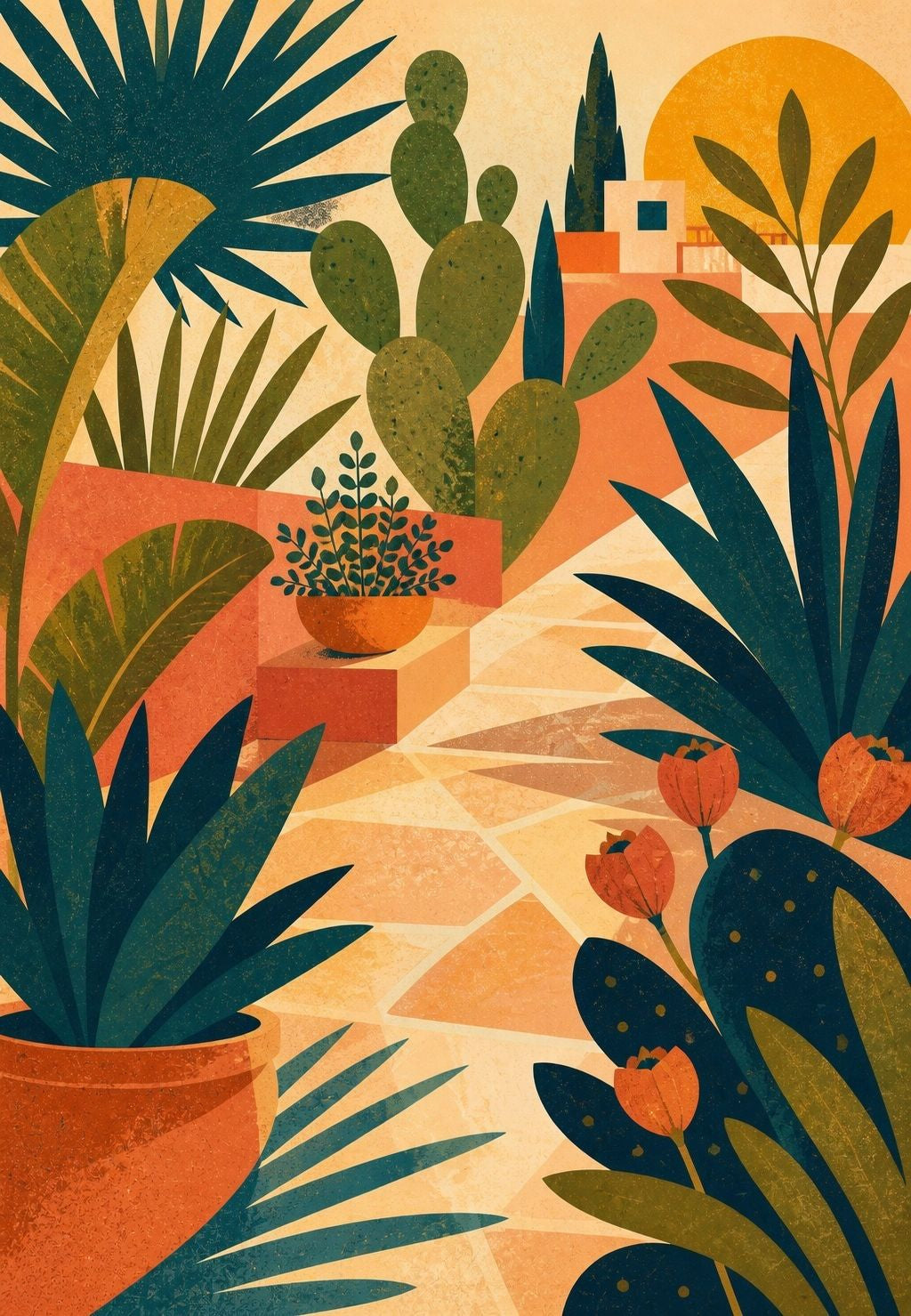 Garden Under the Setting Sun