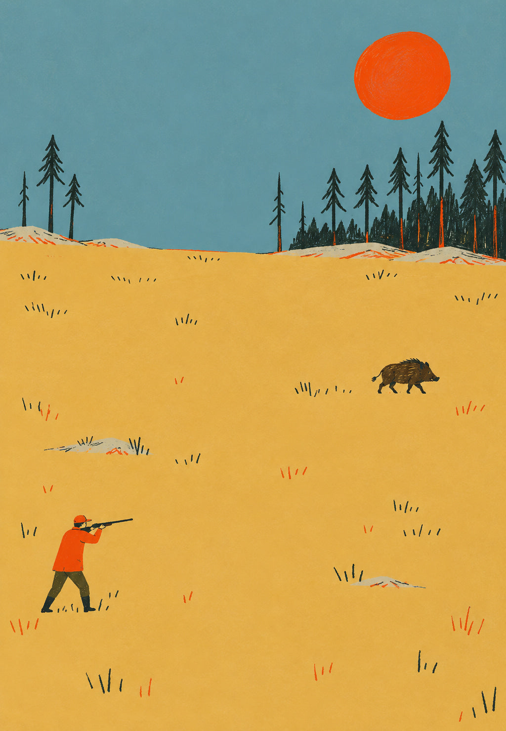 Hunting on the Golden Plain