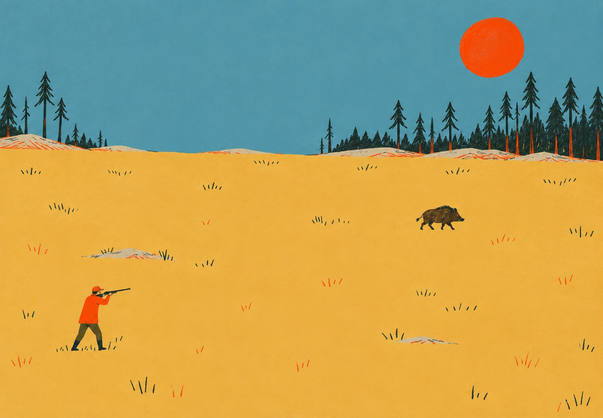 Hunting on the Golden Plain (Landscape)