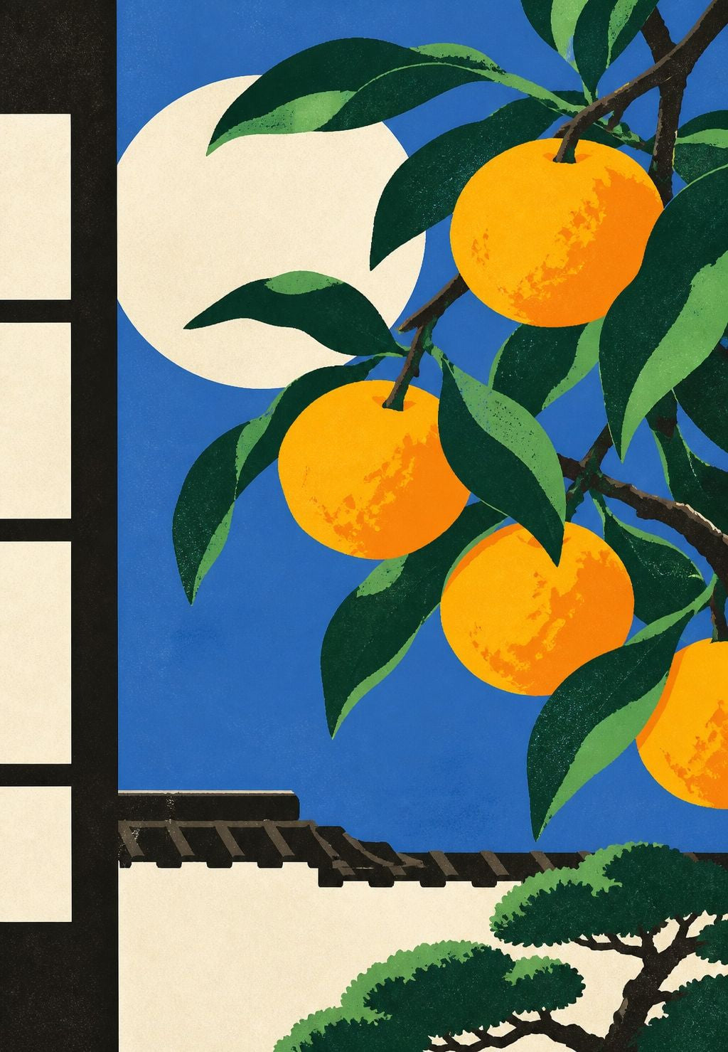 The Mandarin Tree Under the Moon