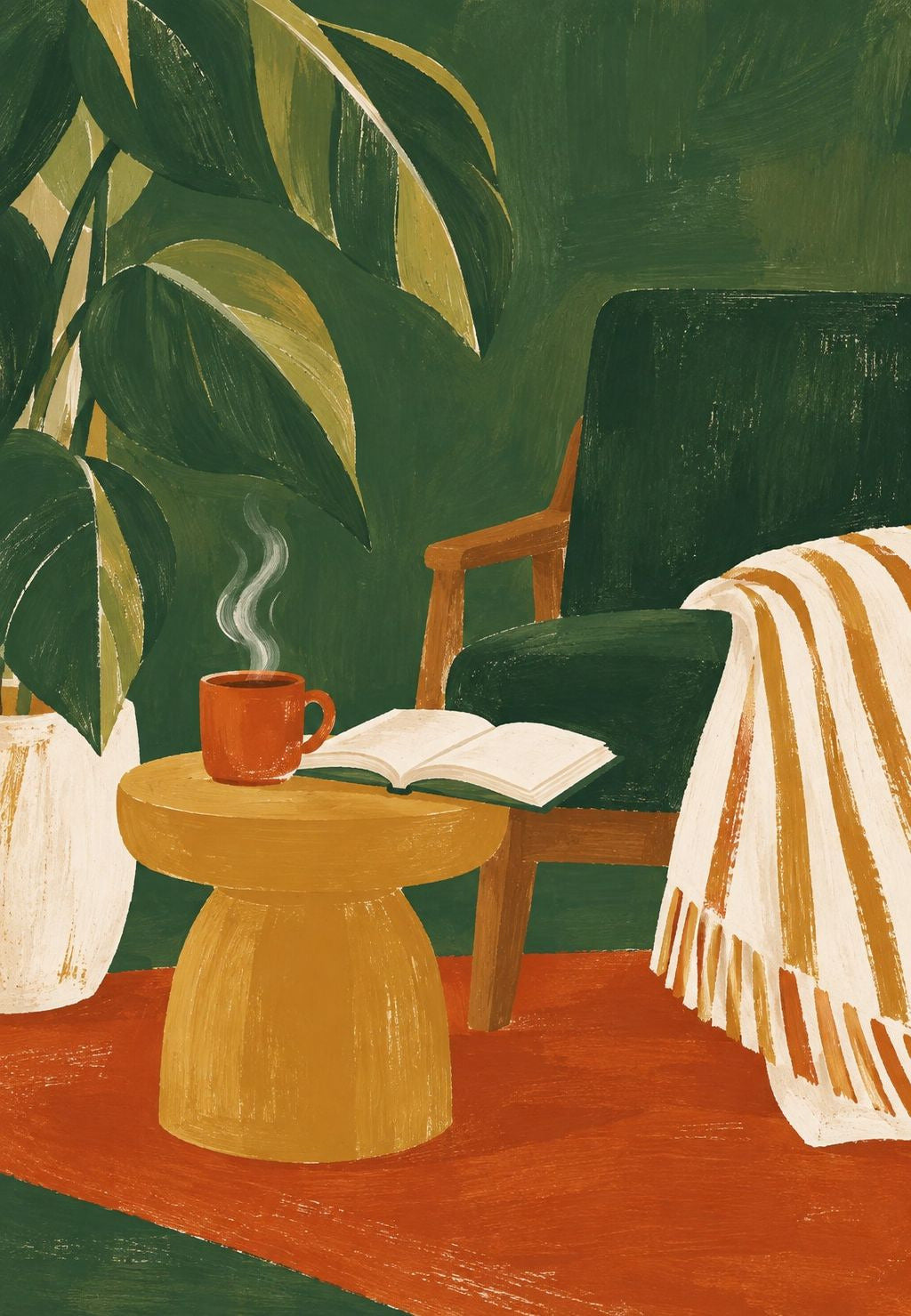 Tea Break and Reading in the Living Room