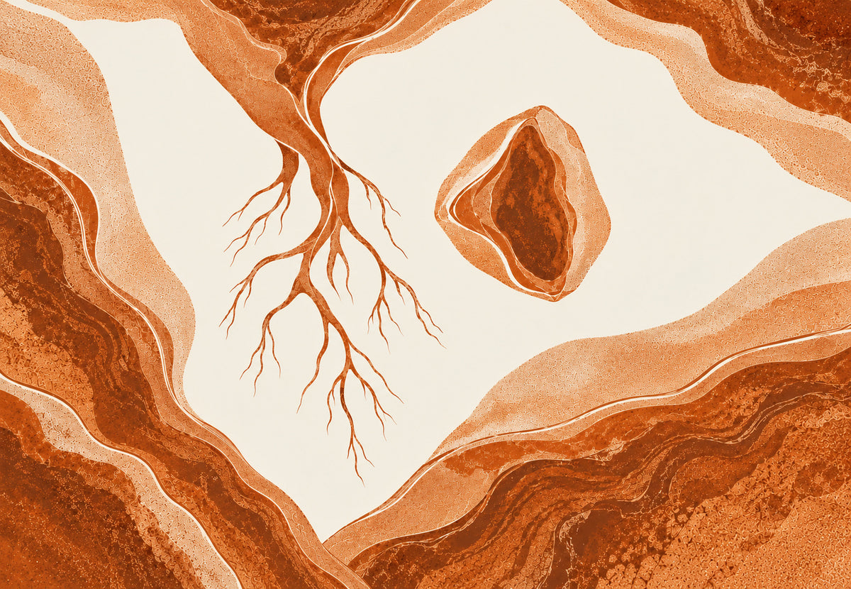Radici e strati di terra cotta (Orizzontale)
