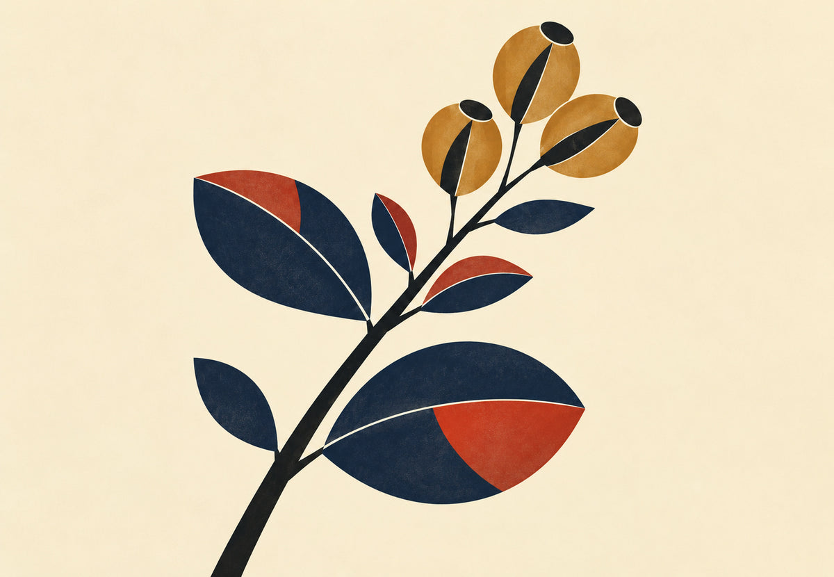 Zweig mit goldenen Beeren (Querformat)