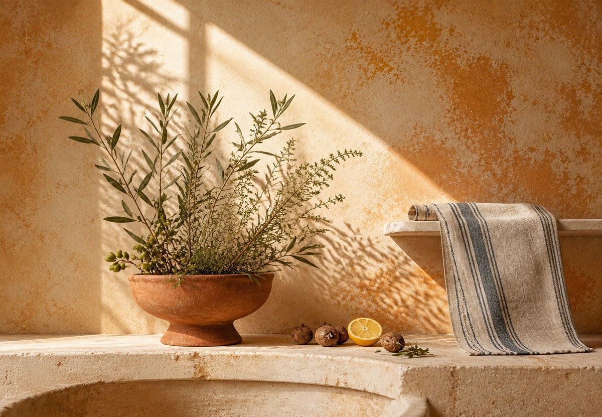 Rami d'ulivo e limone al sole (Orizzontale)
