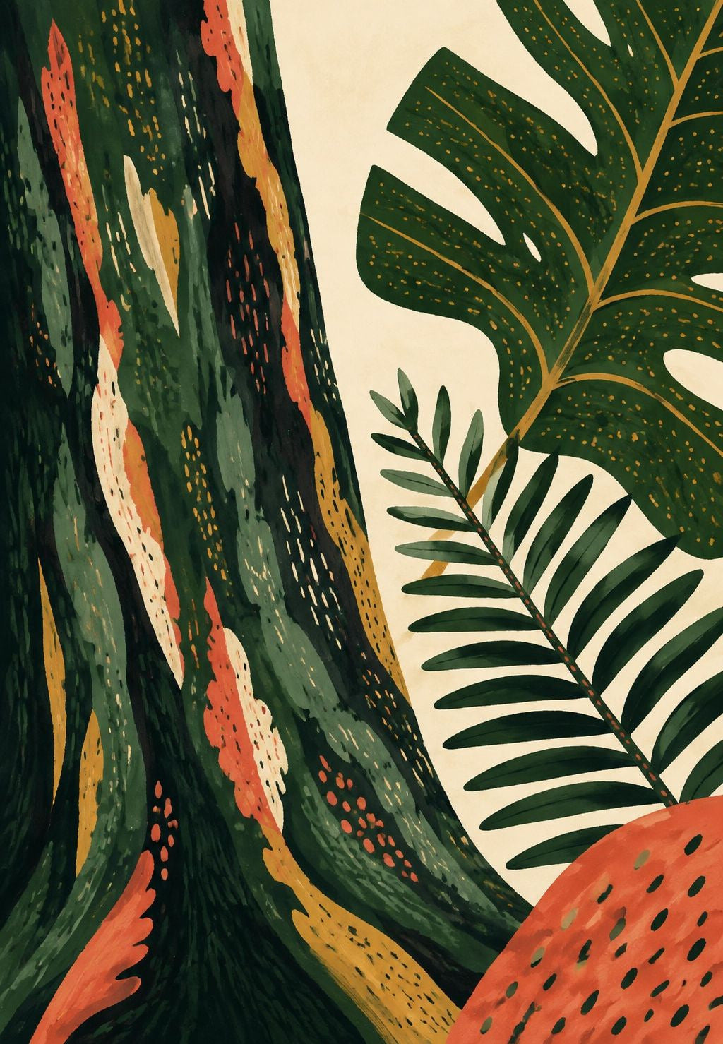 Tropical Trunk and Foliage