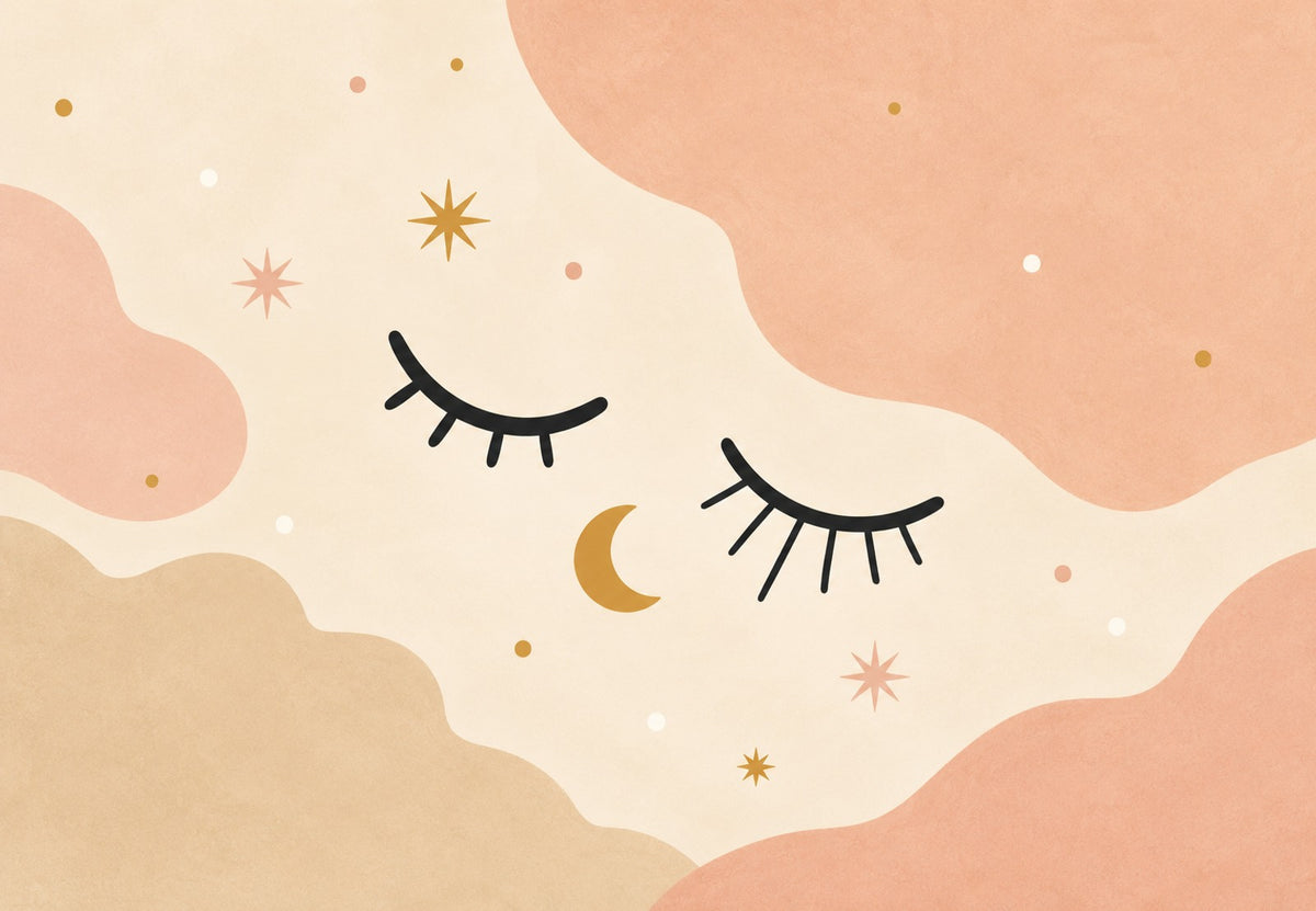 Closed Eyes, Moon and Stars (Landscape)