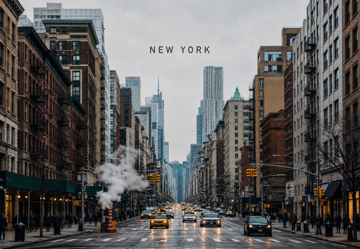 New York - Die Avenue unter dem Dampf (Querformat)