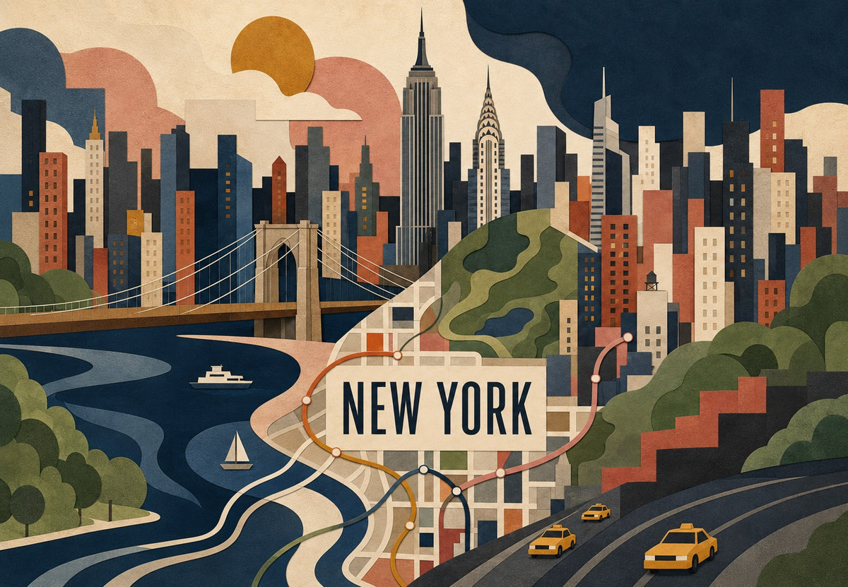 New York - The sign by the river (Landscape)