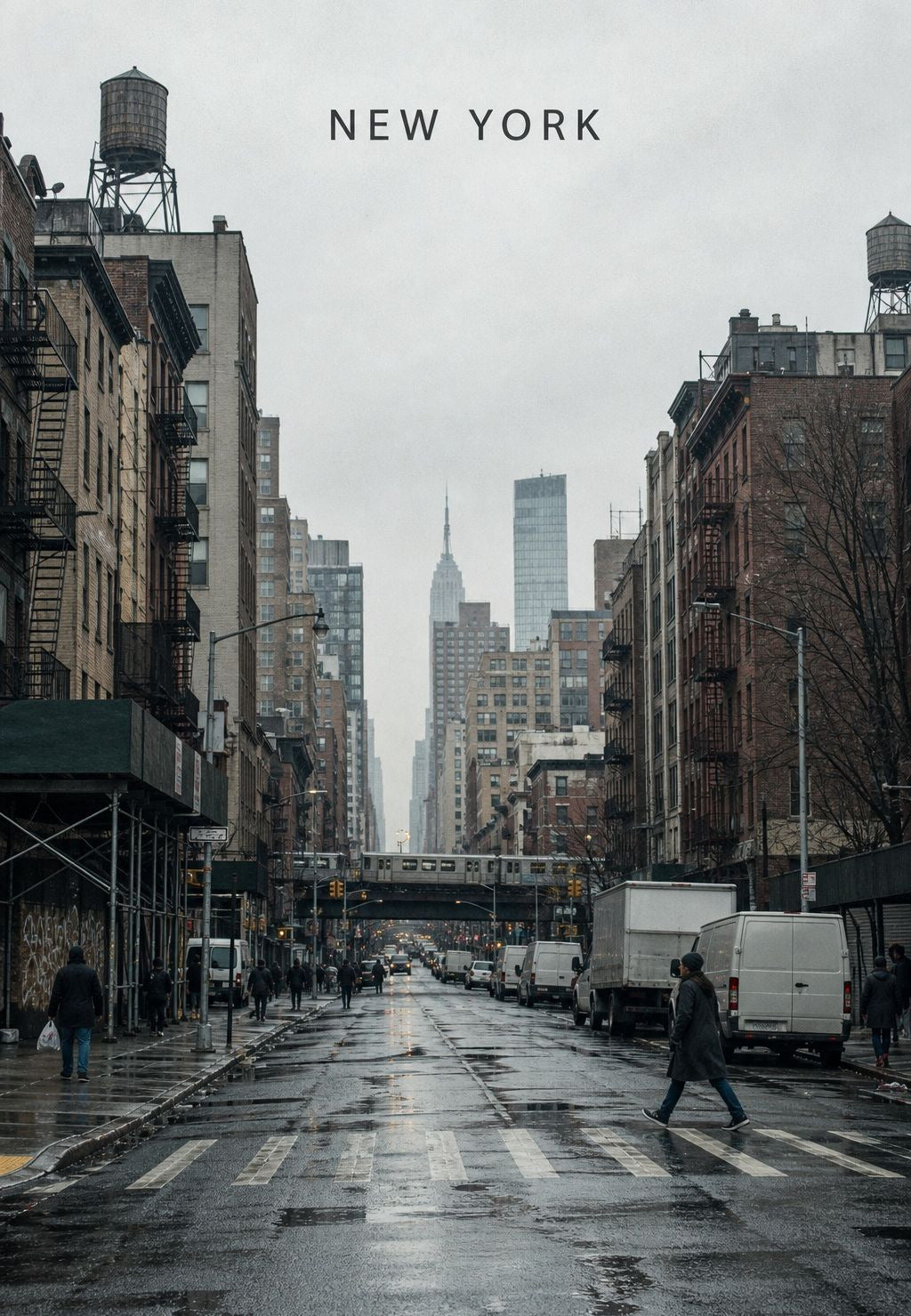 New York - Ulice v dešti