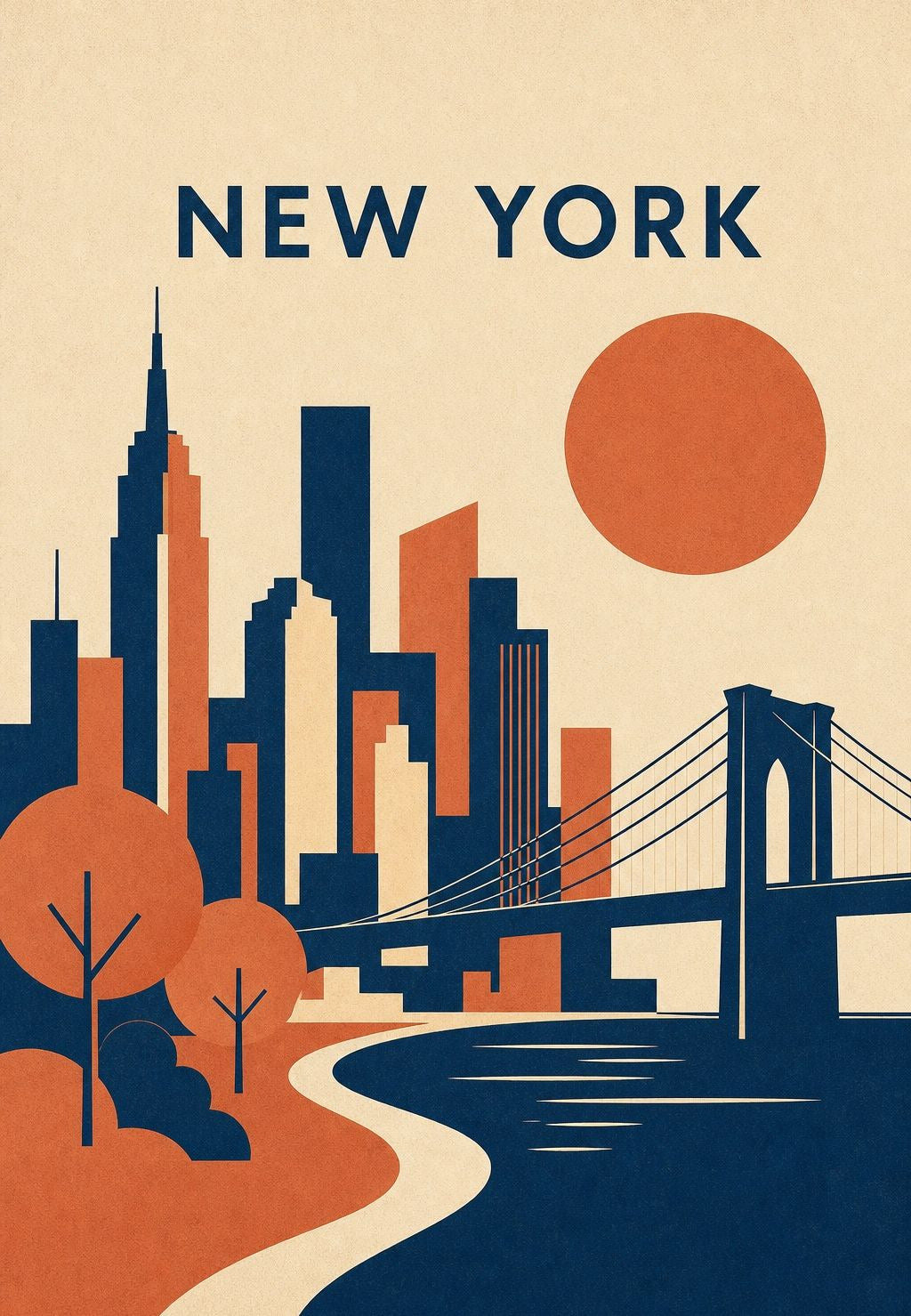 New York - Le chemin le long du fleuve