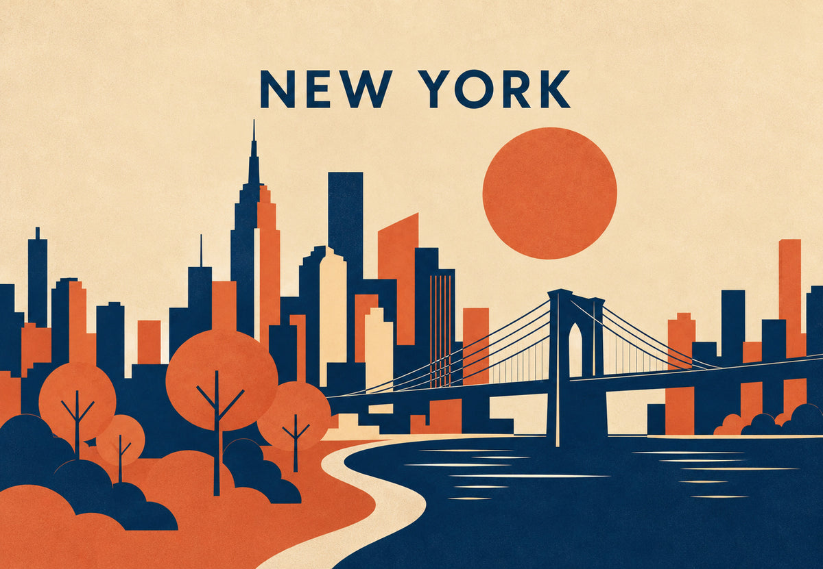 New York - Der Weg am Fluss (Querformat)