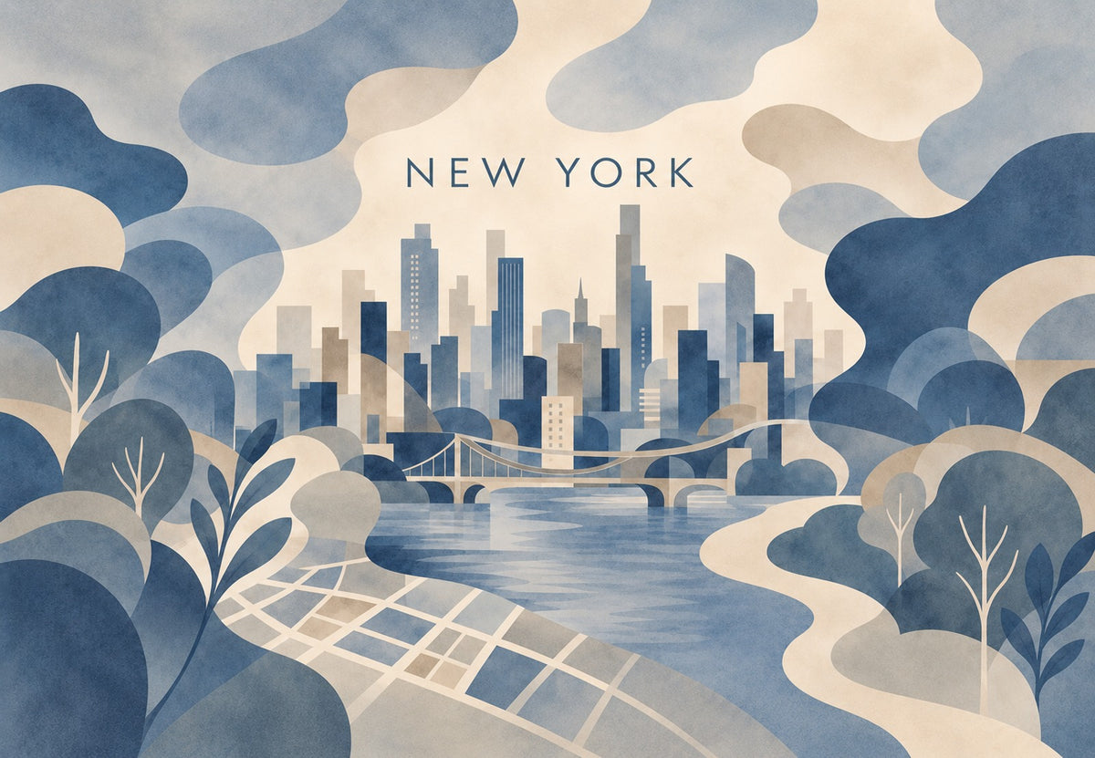 New York - Il fiume tra le torri (Orizzontale)