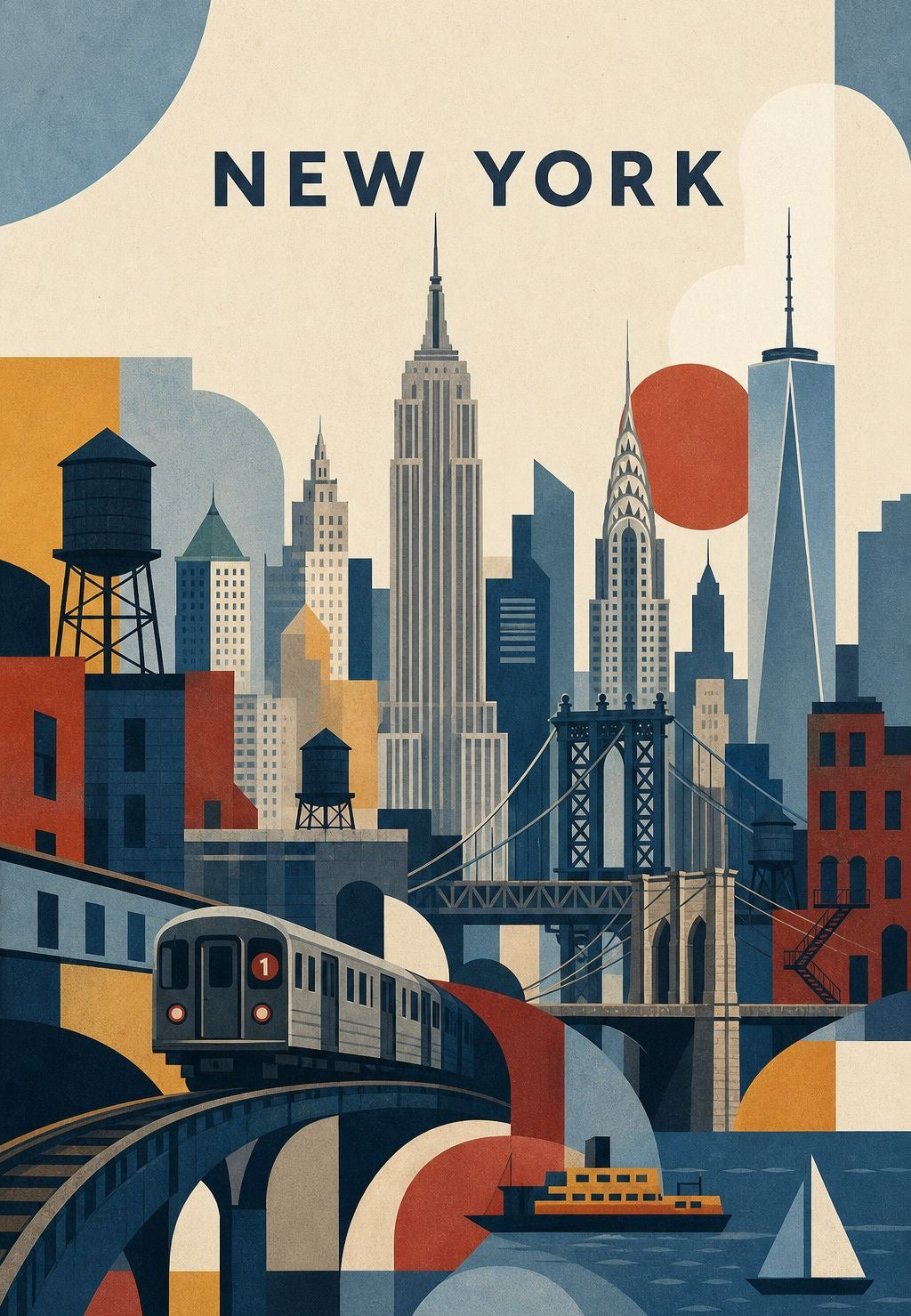 New York - A metró elhalad a tornyok alatt