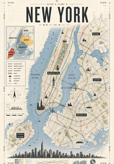 New York - Der alte Stadtplan