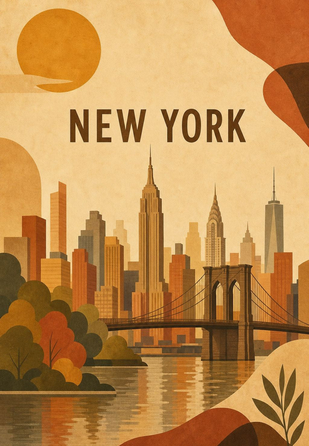 New York - Most při západu slunce