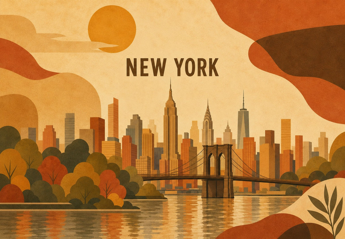 New York - A híd naplementében (Fekvő)