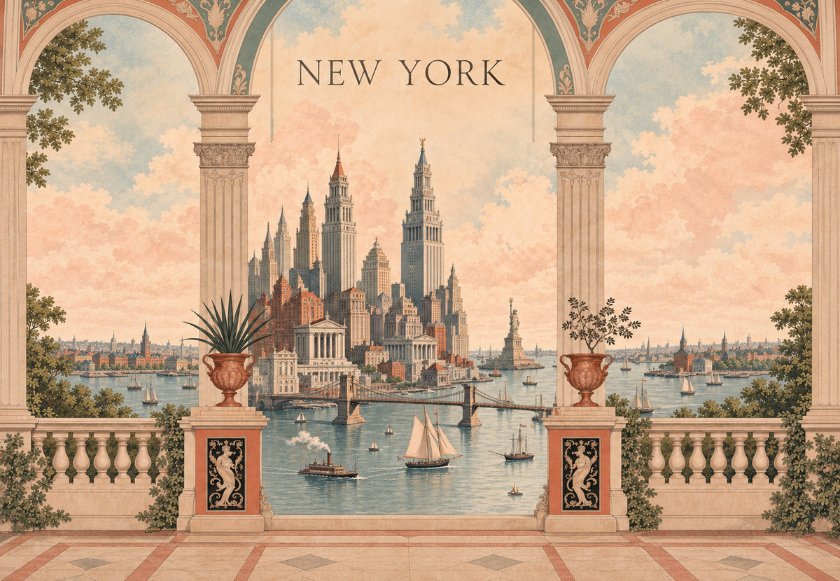 New York - Il porto tra le colonne (Orizzontale)
