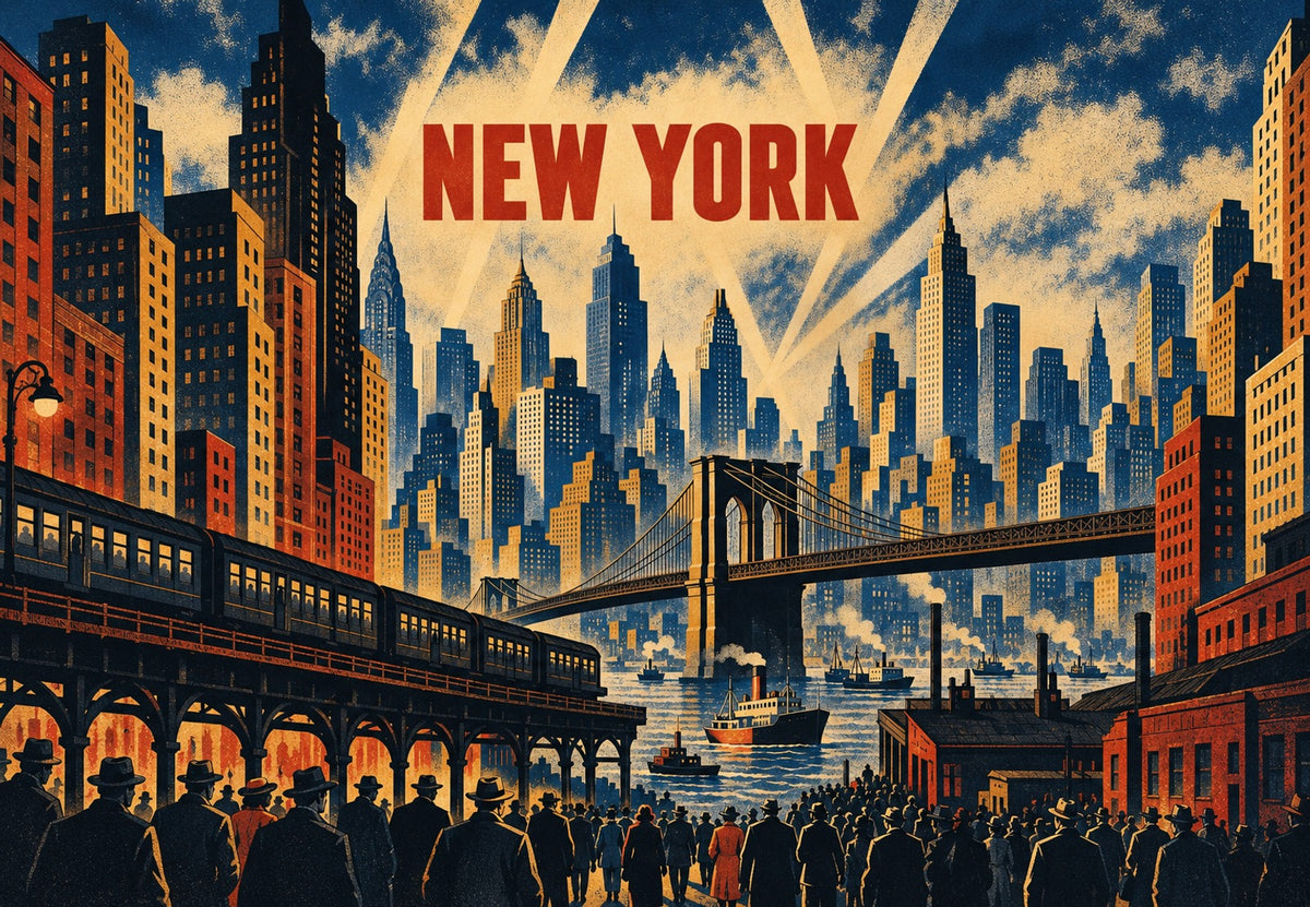 New York - Le port sous les gratte-ciel (Paysage)