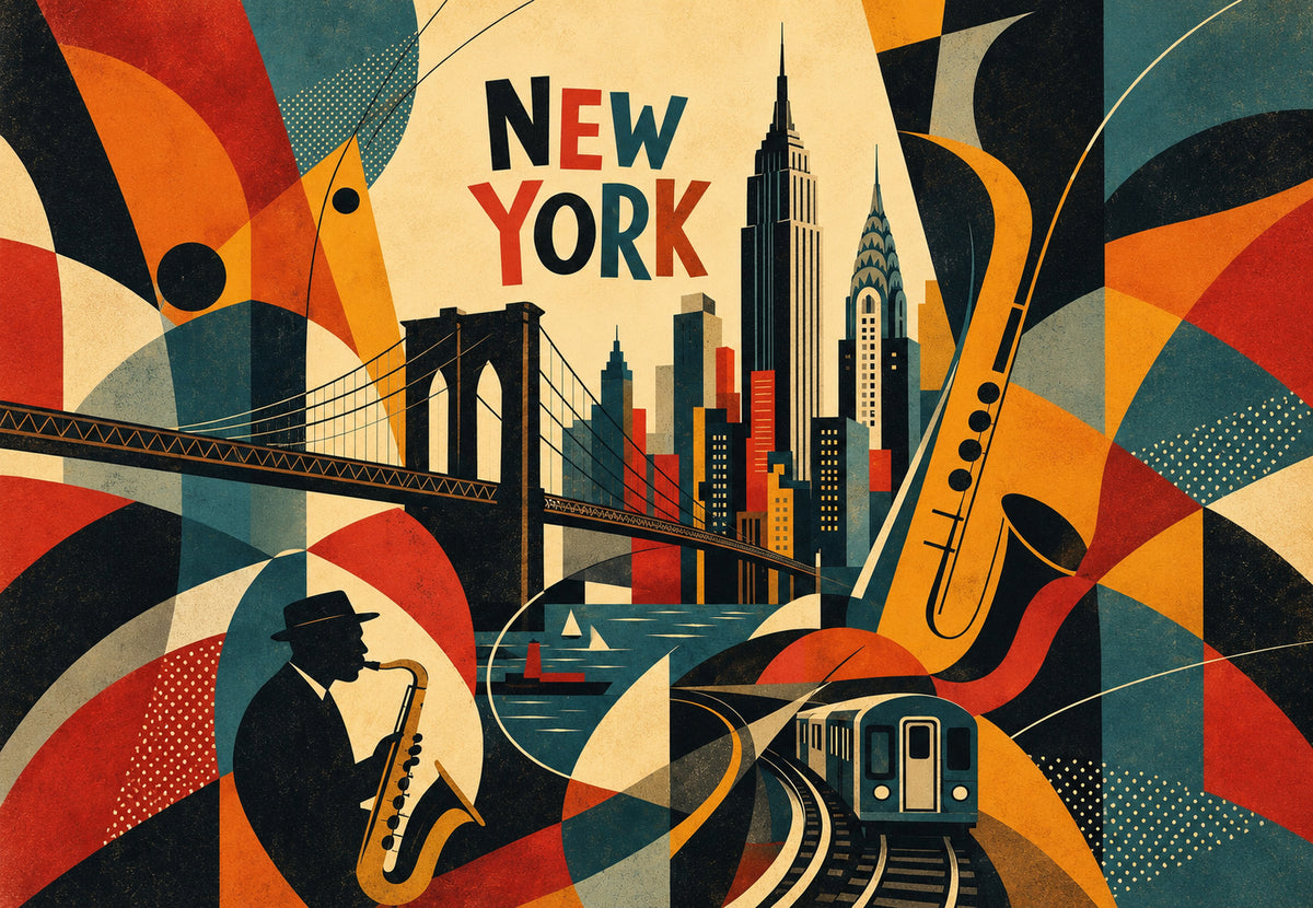 New York - Le saxophone et la rame (Paysage)