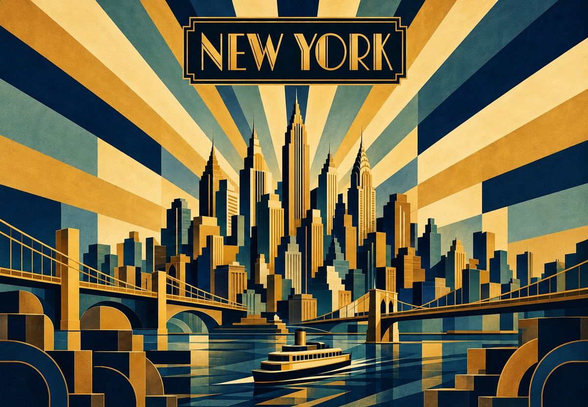 New York - Les rayons sur les tours (Paysage)
