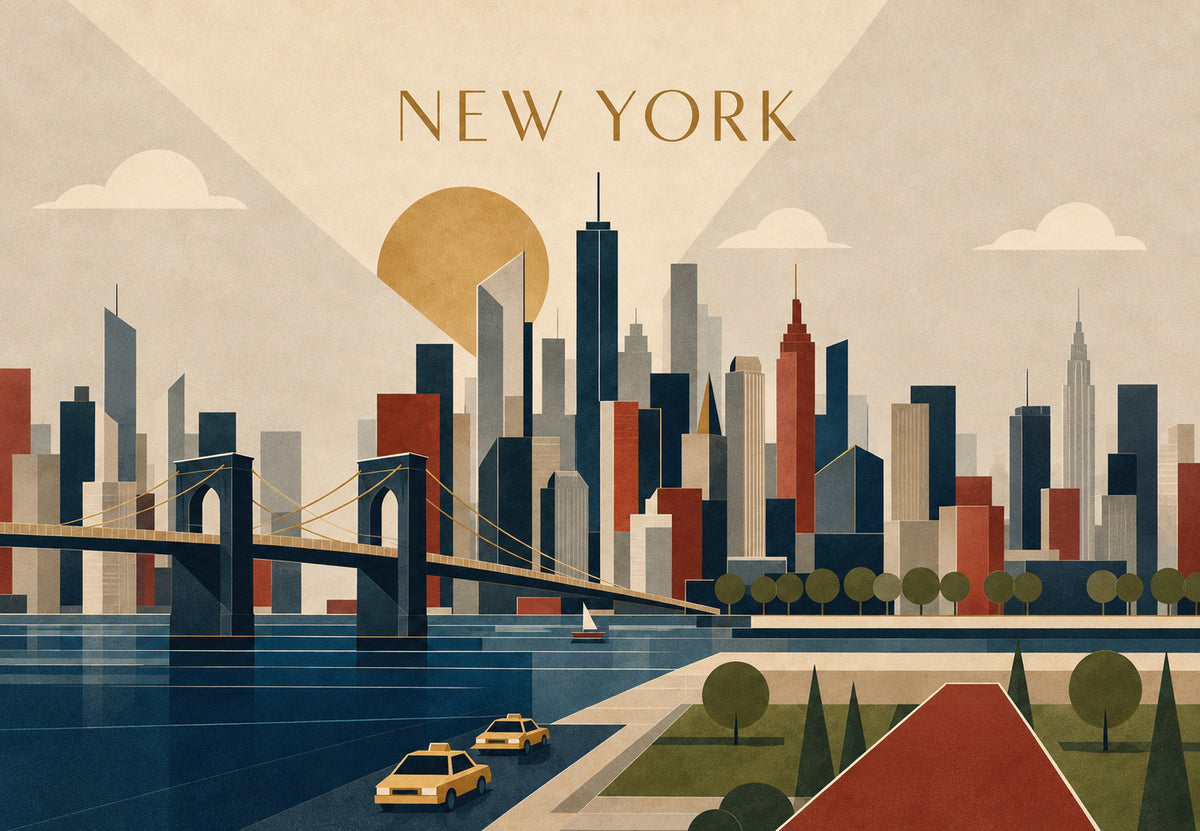 New York - Taxik a víz partján (Fekvő)
