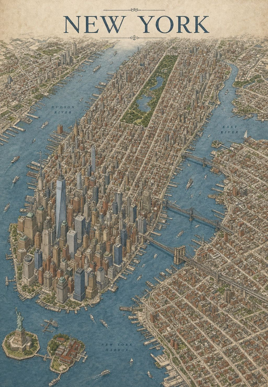 New York - Manhattan à vol d'oiseau