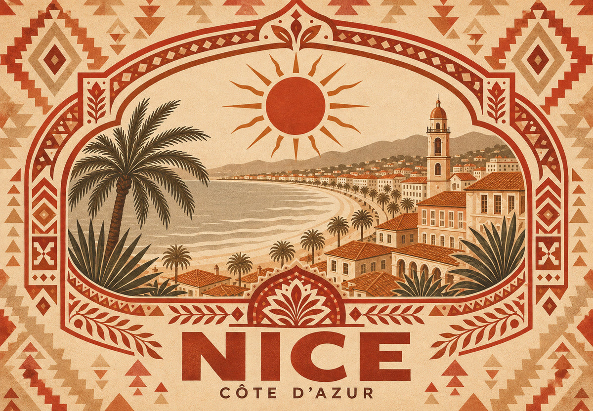 Nizza - Die Bucht als Fries (Querformat)