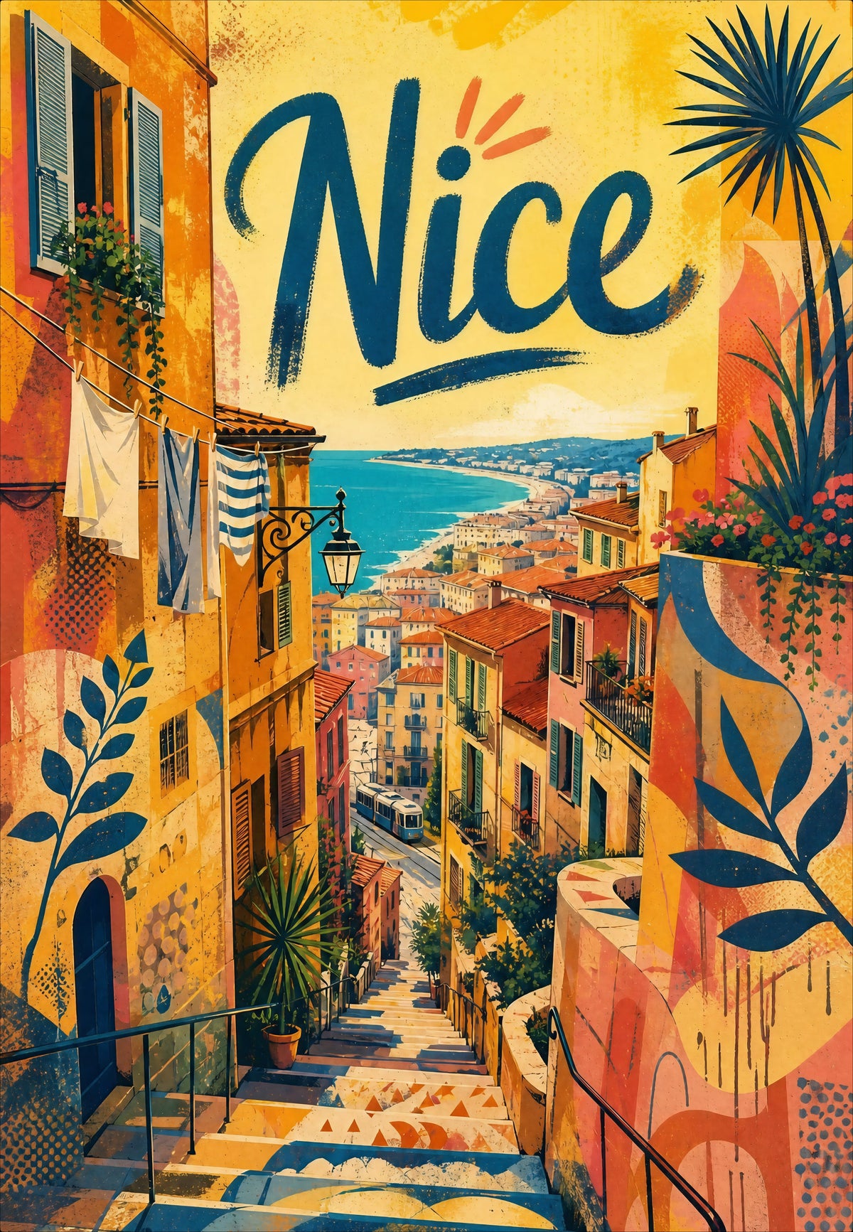 Nice - The tram climbs the lane